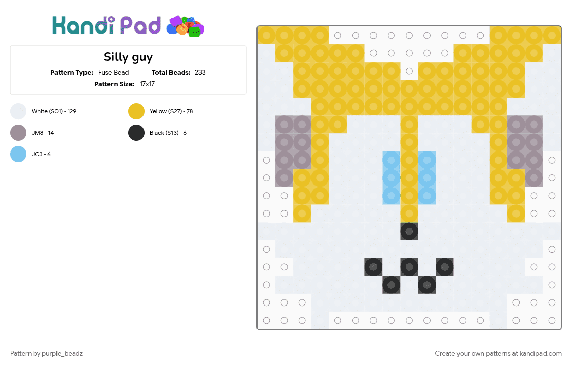 Silly guy - Fuse Bead Pattern by purple_beadz on Kandi Pad - character, miles prower, sega, sonic the hedgehog, sth, tails, tails the fox, white, yellow