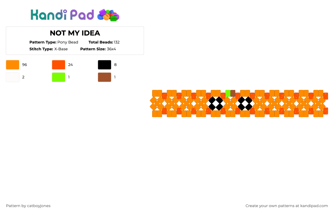 NOT MY IDEA - Pony Bead Pattern by catboyjones on Kandi Pad - orange