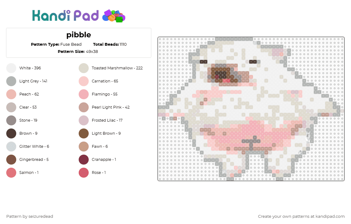 Pibble Fuse Bead Pattern - Kandi Pad | Kandi Patterns, Fuse Bead ...