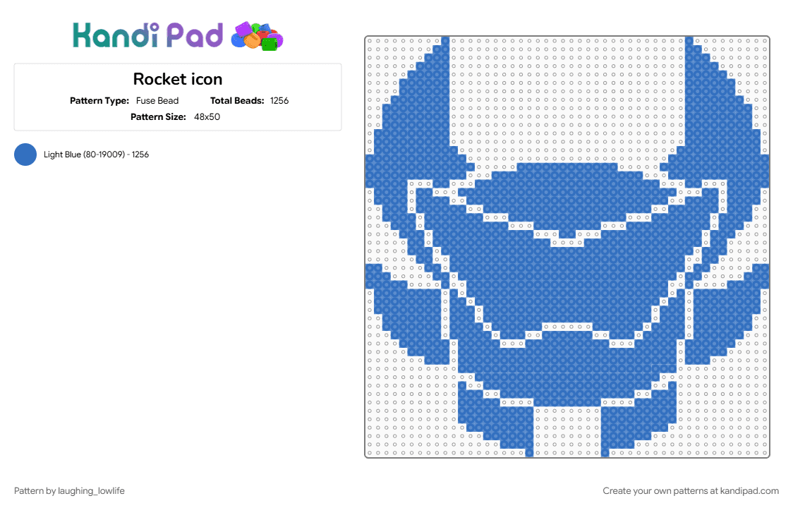 Rocket icon - Fuse Bead Pattern by laughing_lowlife on Kandi Pad - blue, icon, phight, phighter, phighting, phighting roblox, phightingroblox, roblox phighting, rocket phighting