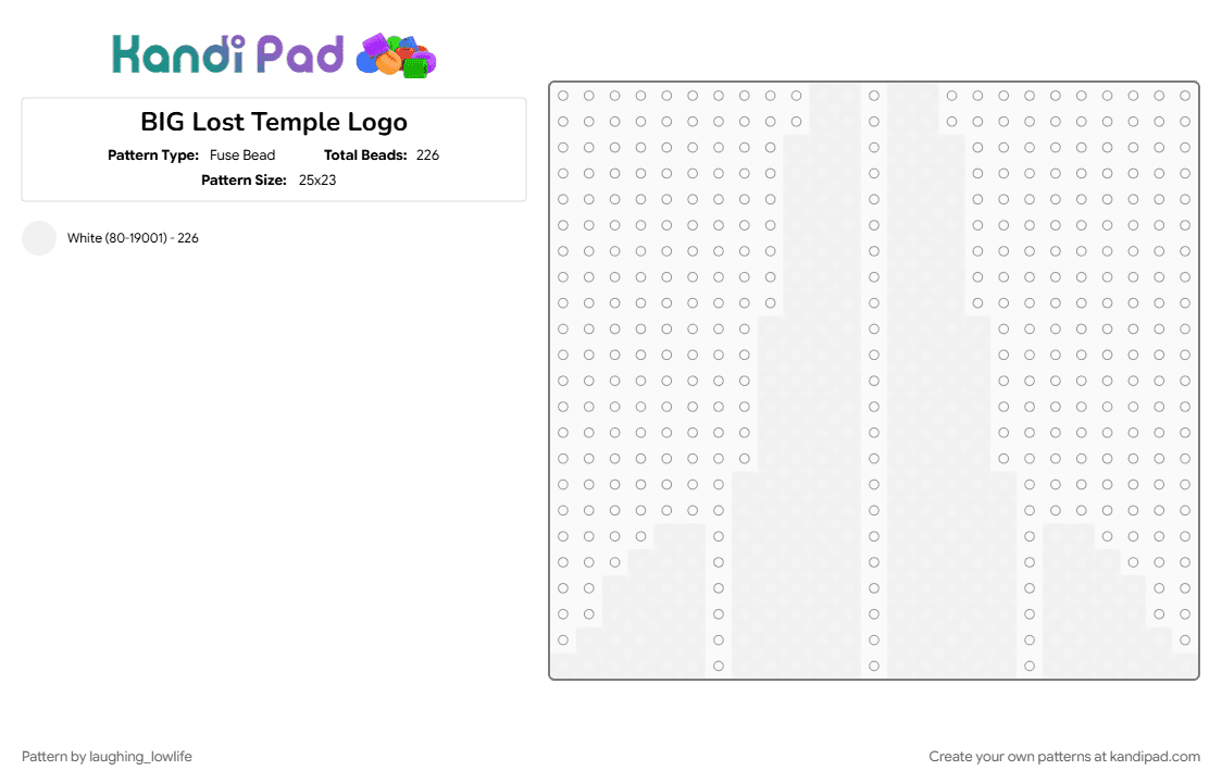 BIG Lost Temple Logo - Fuse Bead Pattern by laughing_lowlife on Kandi Pad - phight, phighting, phightingroblox, roblox phighting, video game