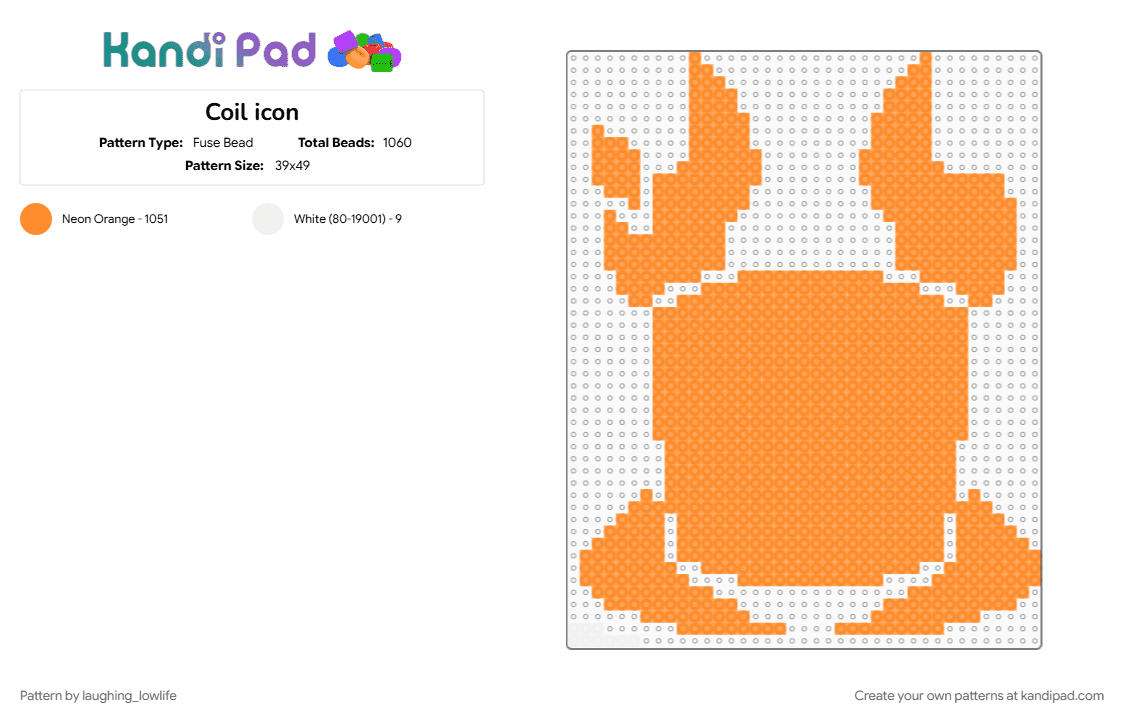 Coil icon - Fuse Bead Pattern by laughing_lowlife on Kandi Pad - coil phighting, icon, orange, phight, phighter, phighting, phighting roblox, phightingroblox, roblox phighting