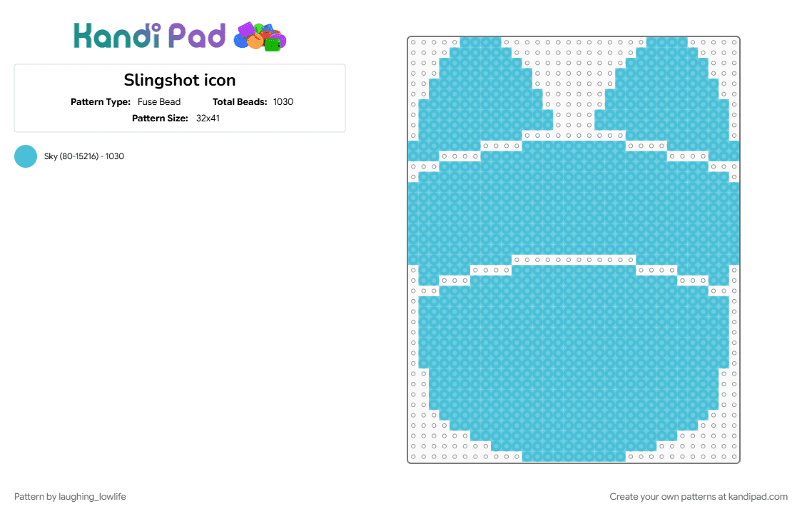 Slingshot icon - Fuse Bead Pattern by laughing_lowlife on Kandi Pad - icon, light blue, phight, phighter, phighting, phighting roblox, phightingroblox, roblox phighting, slingshot phighting