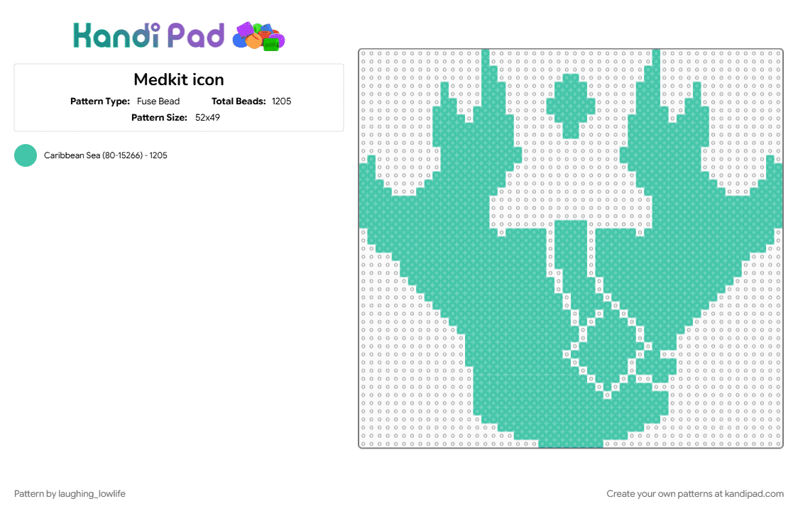 Medkit icon - Fuse Bead Pattern by laughing_lowlife on Kandi Pad - icon, medkit phighting, phight, phighter, phighting, phighting roblox, phightingroblox, roblox phighting, teal