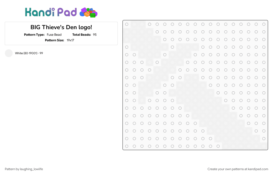 BIG Thieve\'s Den logo! - Fuse Bead Pattern by laughing_lowlife on Kandi Pad - phight, phighting, phightingroblox, roblox phighting, video game, white