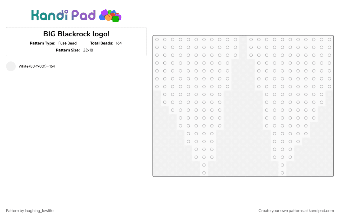 BIG Blackrock logo! - Fuse Bead Pattern by laughing_lowlife on Kandi Pad - phight, phighting, phightingroblox, roblox phighting, video game, white