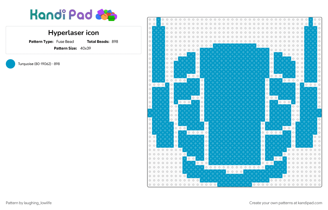 Hyperlaser icon - Fuse Bead Pattern by laughing_lowlife on Kandi Pad - hyperlaser phighting, icon, light blue, phight, phighter, phighting, phighting roblox, phightingroblox, roblox phighting