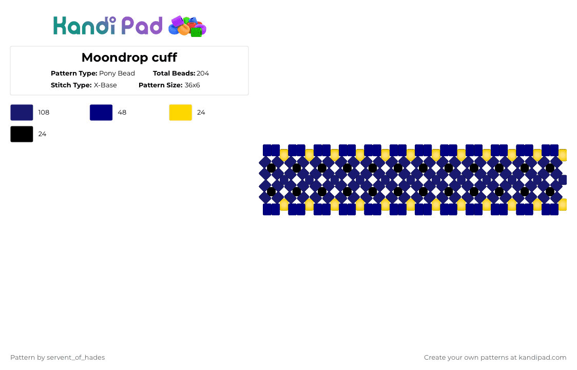 Moondrop cuff - Pony Bead Pattern by servent_of_hades on Kandi Pad - purple,moon,moondrop,tsams,sun,blue,night,sky