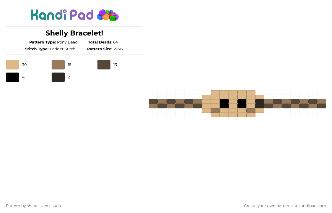 Shelly Bracelet! - Pony Bead Pattern by shapes_and_such on Kandi Pad - beige