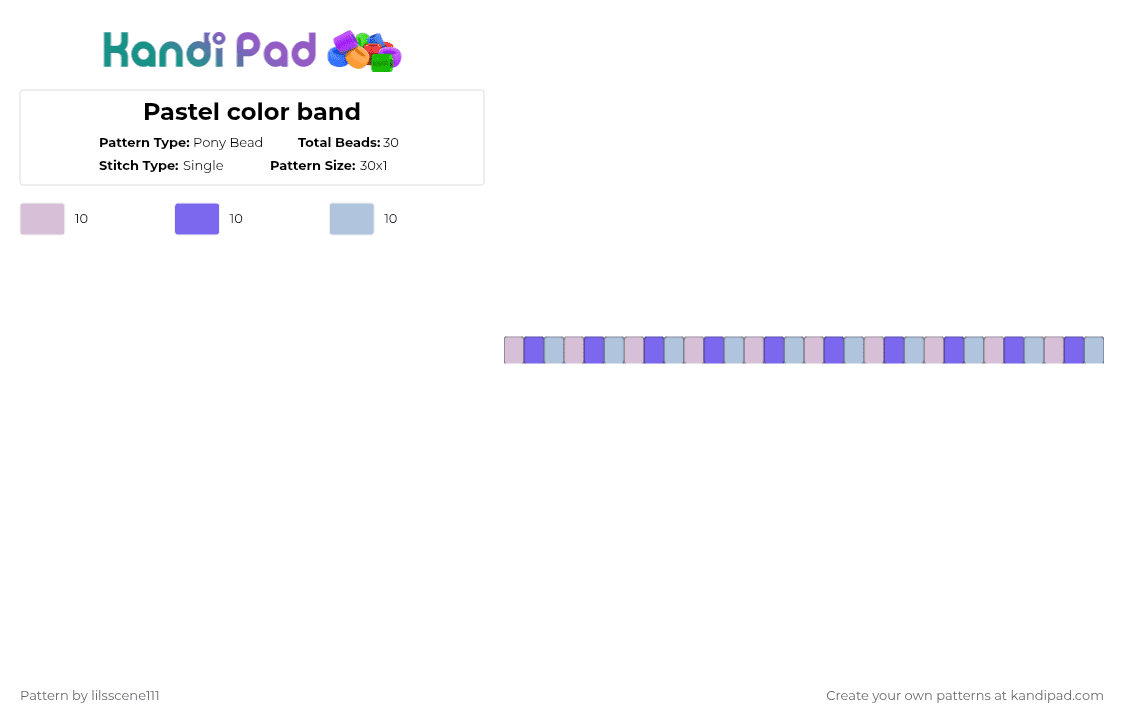 Pastel color band - Pony Bead Pattern by lilsscene111 on Kandi Pad - pink,blue,light blue
