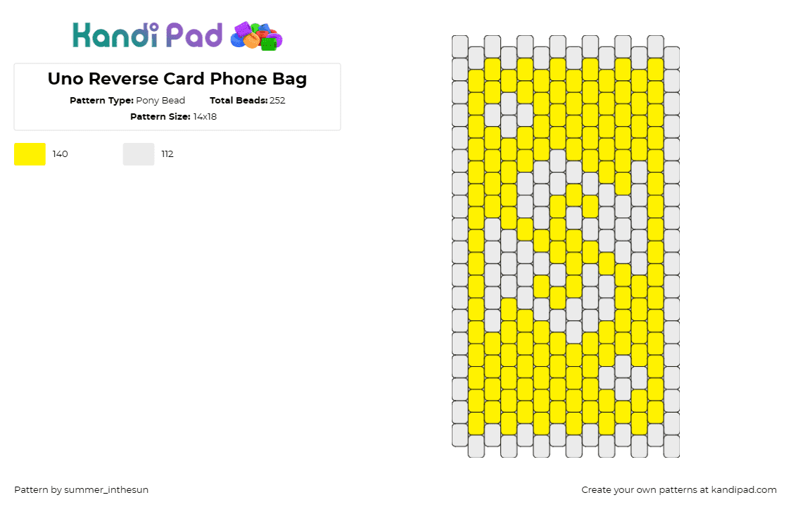 Uno Reverse Card Phone Bag - Pony Bead Pattern by summer_inthesun on Kandi Pad - uno,games,bag,panel