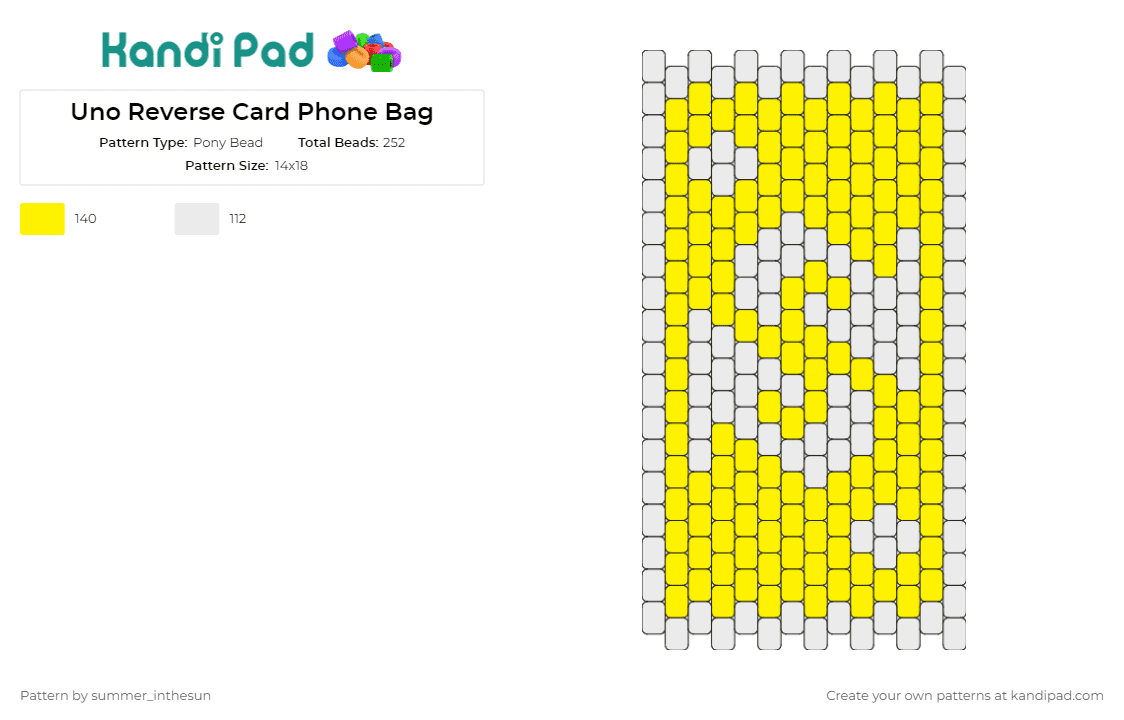 Uno Reverse Card Phone Bag Pony Bead Pattern - Kandi Pad  Kandi Patterns,  Fuse Bead Patterns, Pony Bead Patterns, AI-Driven Designs