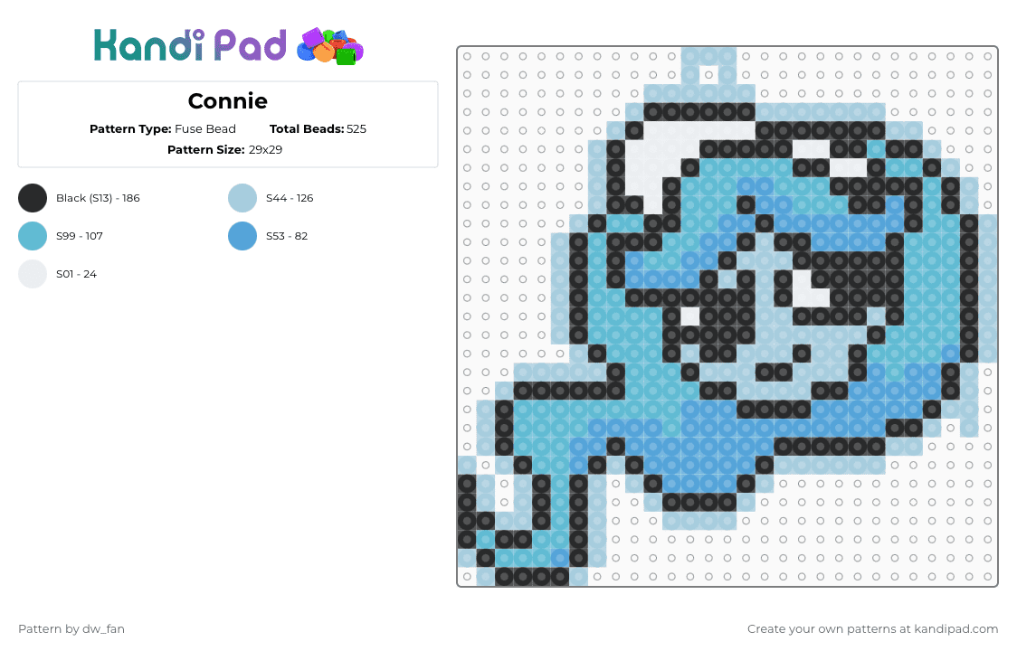 Connie - Fuse Bead Pattern by dw_fan on Kandi Pad - light blue,dandys world,connie