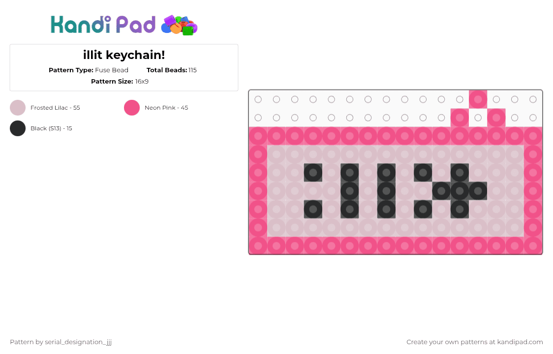 illit keychain! - Fuse Bead Pattern by serial_designation_jjj on Kandi Pad - beige, pink