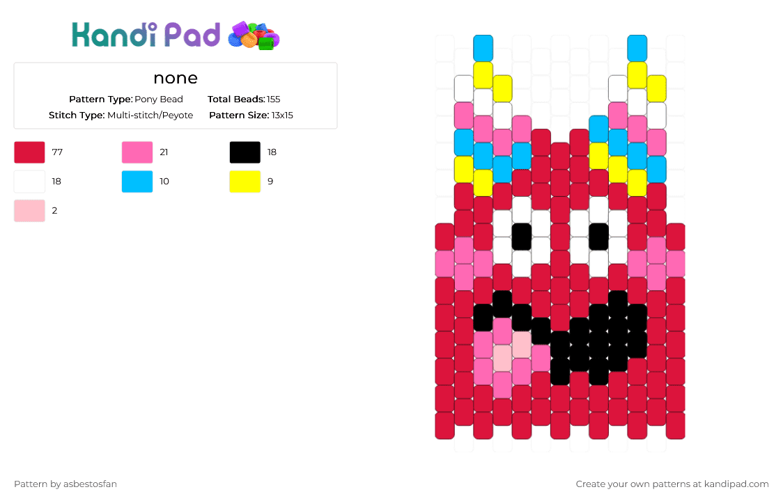 none - Pony Bead Pattern by asbestosfan on Kandi Pad - red