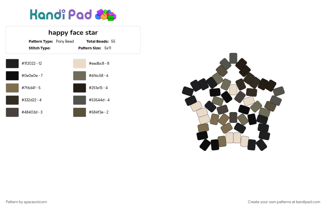 happy wolf star - Pony Bead Pattern by spaceunicorn on Kandi Pad - beige, black, gray, wolf