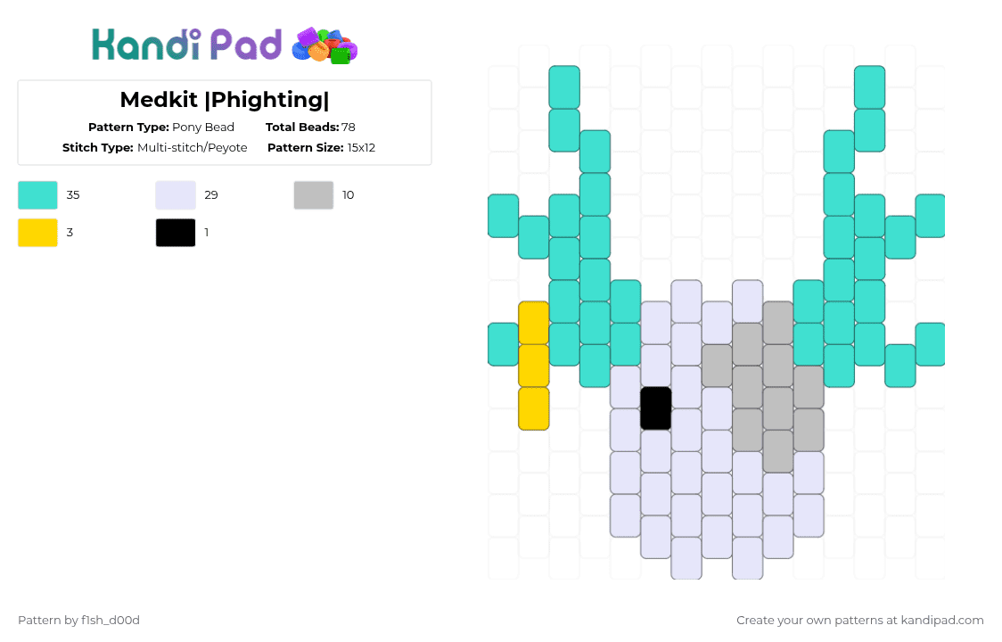 Medkit |Phighting| - Pony Bead Pattern by fleshfreak on Kandi Pad - light blue