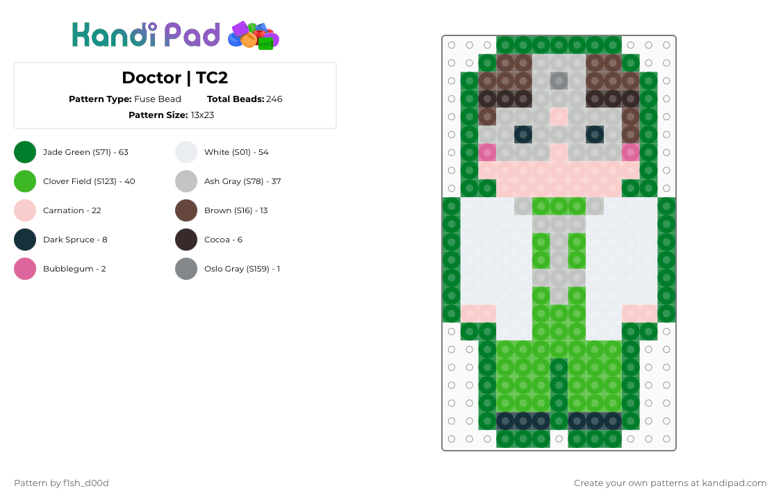Doctor | TC2 Fuse Bead Pattern - Kandi Pad | Kandi Patterns, Fuse Bead ...