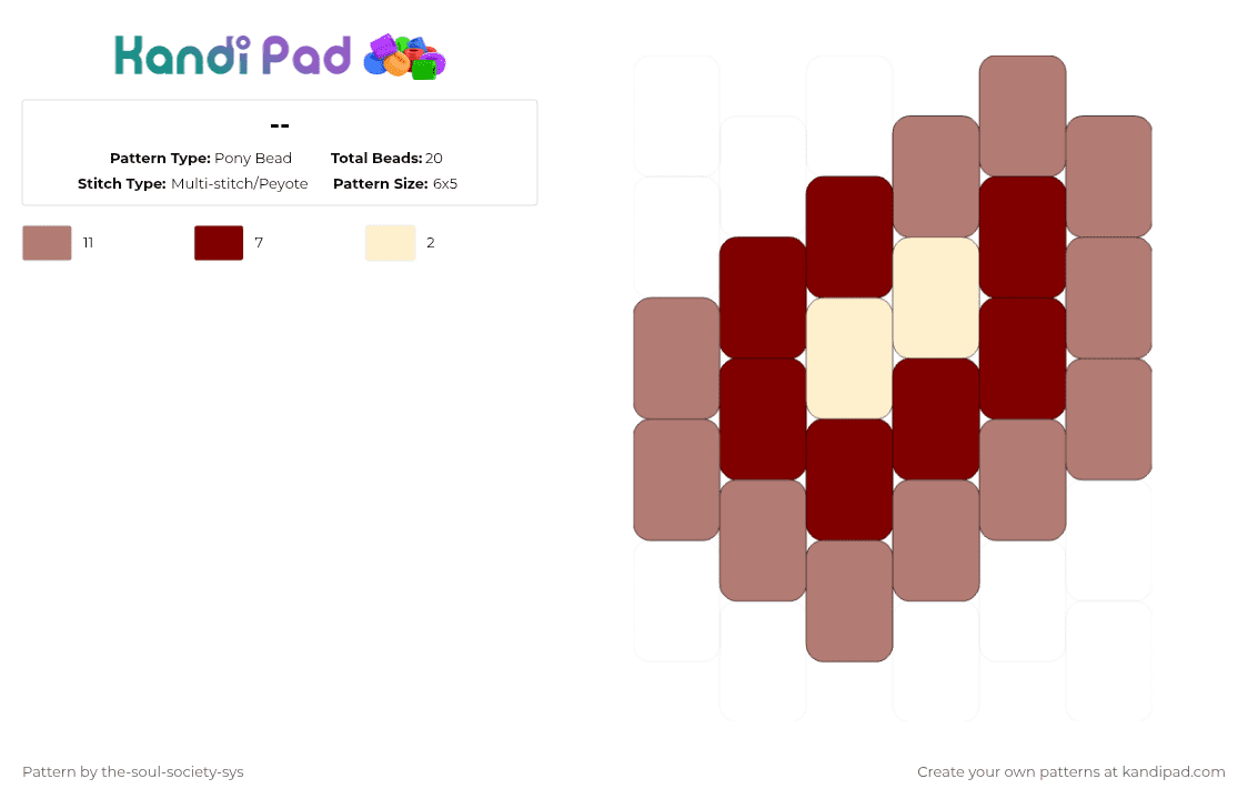 -< mini meat charm >- - Pony Bead Pattern by l0v3sick_canniba1 on Kandi Pad - tan,brown,flesh,meat,steak,charm,mini,small,simple