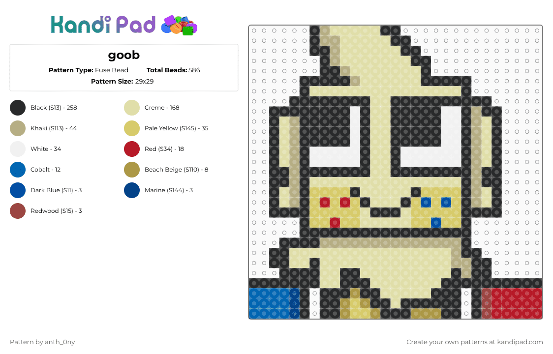 goob - Fuse Bead Pattern by anth_0ny on Kandi Pad - black,yellow