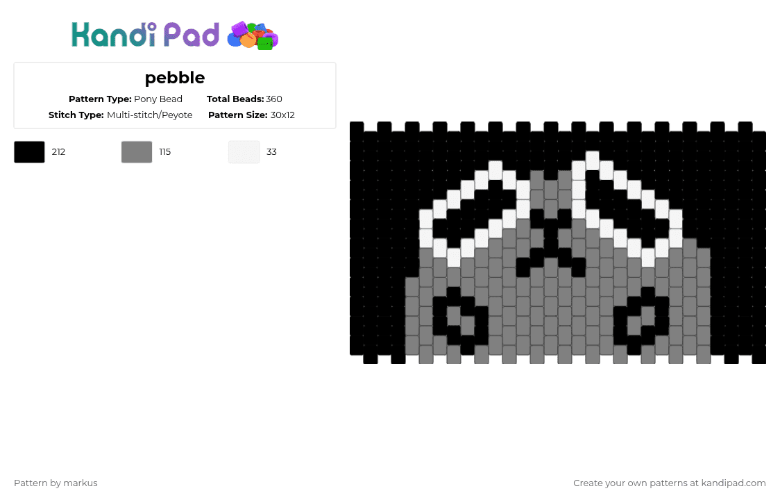 Pebble Pony Bead Pattern - Kandi Pad | Kandi Patterns, Fuse Bead ...