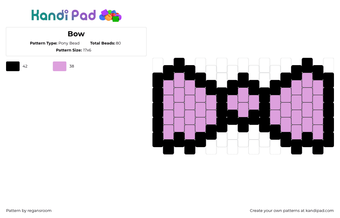 Bow - Pony Bead Pattern by regansroom on Kandi Pad - bow,clothing,simple,pink