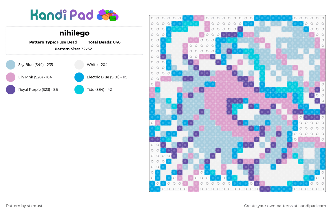 nihilego - Fuse Bead Pattern by stxrdust on Kandi Pad - light blue
