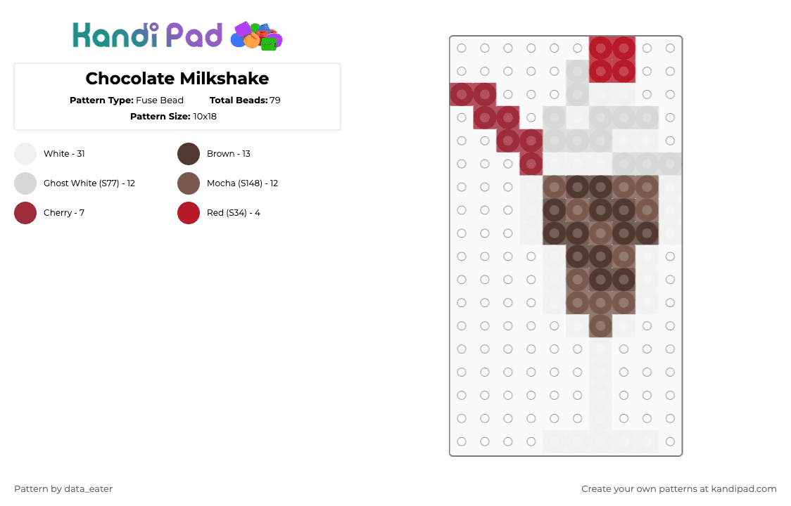 Chocolate Milkshake - Fuse Bead Pattern by data_eater on Kandi Pad - brown, tan, white
