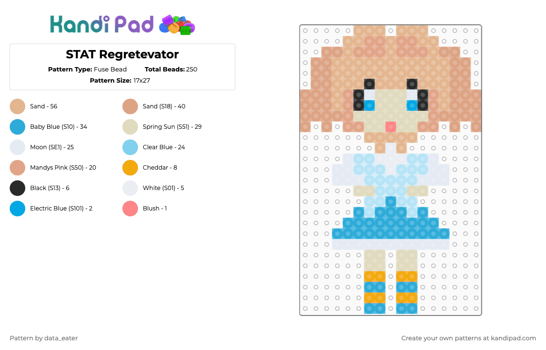 STAT Regretevator - Fuse Bead Pattern by data_eater on Kandi Pad - beige,light blue