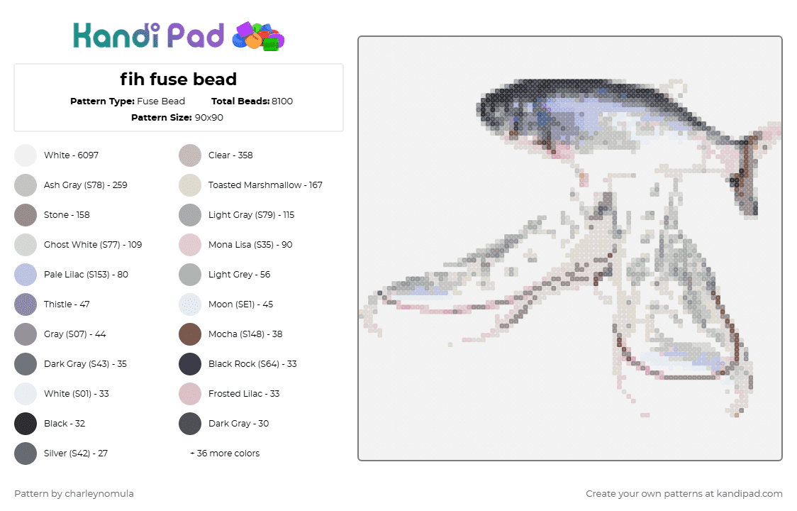 fih fuse bead - Fuse Bead Pattern by charleynomula on Kandi Pad - white,gray,beige,fuse bead,fuse,fih,fish,meme,funny,silly