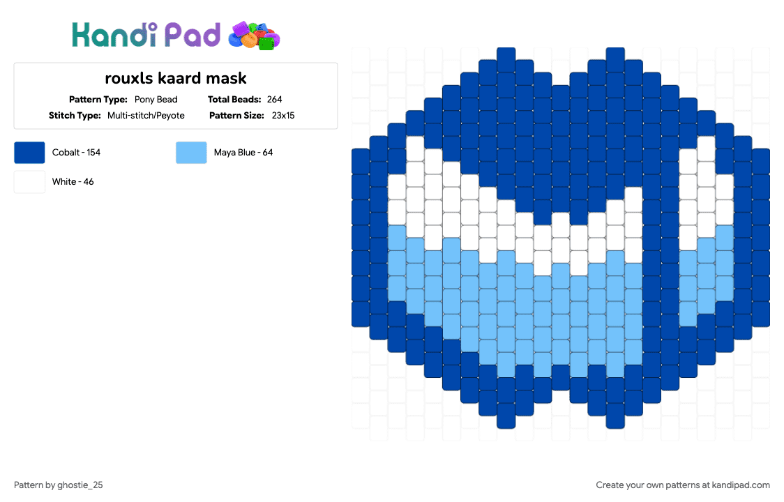 rouxls kaard mask - Pony Bead Pattern by ghostie_25 on Kandi Pad - 