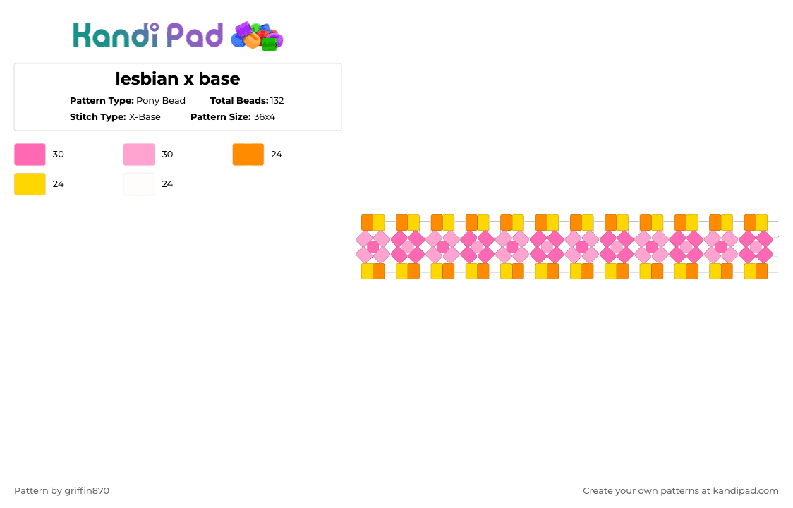 lesbian x base - Pony Bead Pattern by ghostie_25 on Kandi Pad - pink