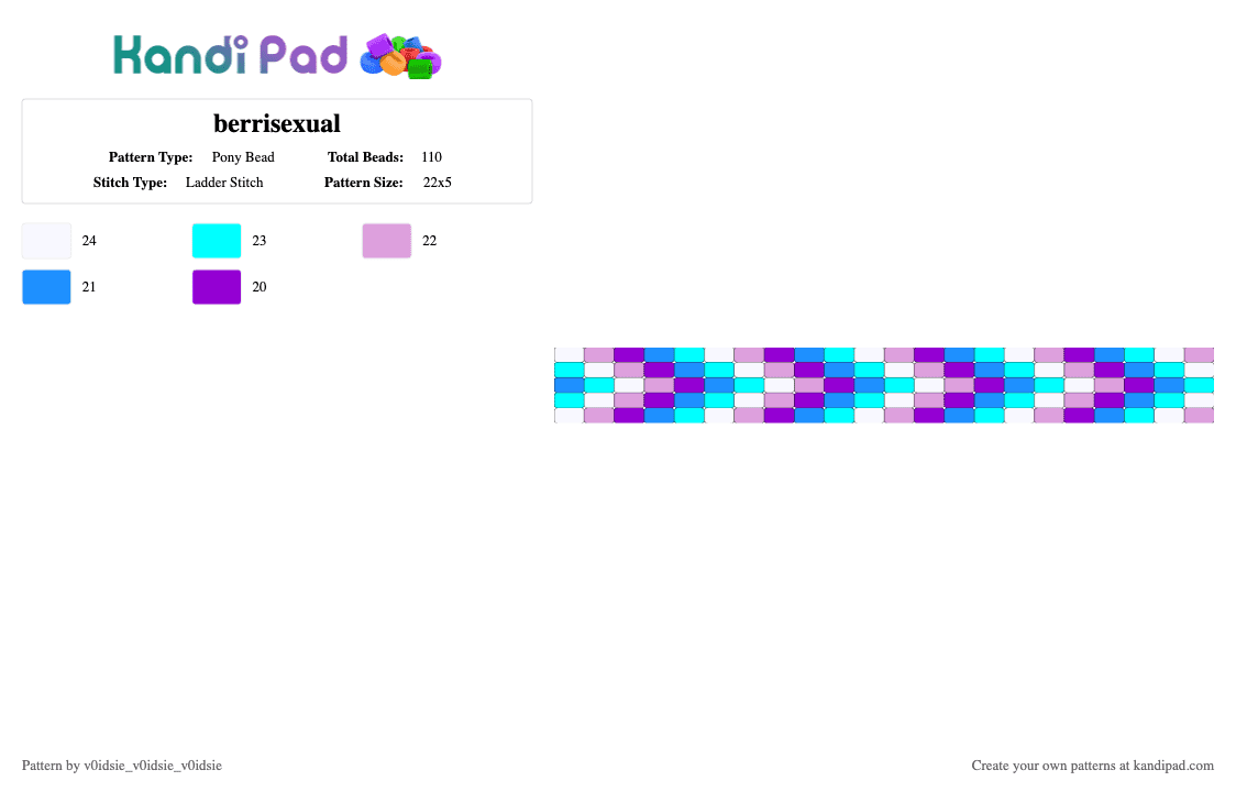 berrisexual - Pony Bead Pattern by v0idsie_v0idsie_v0idsie on Kandi Pad - light blue