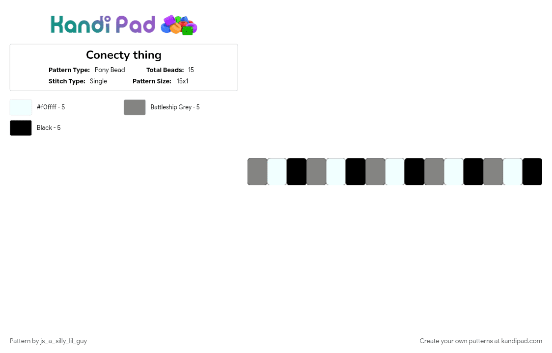 Conecty thing - Pony Bead Pattern by js_a_silly_lil_guy on Kandi Pad - 
