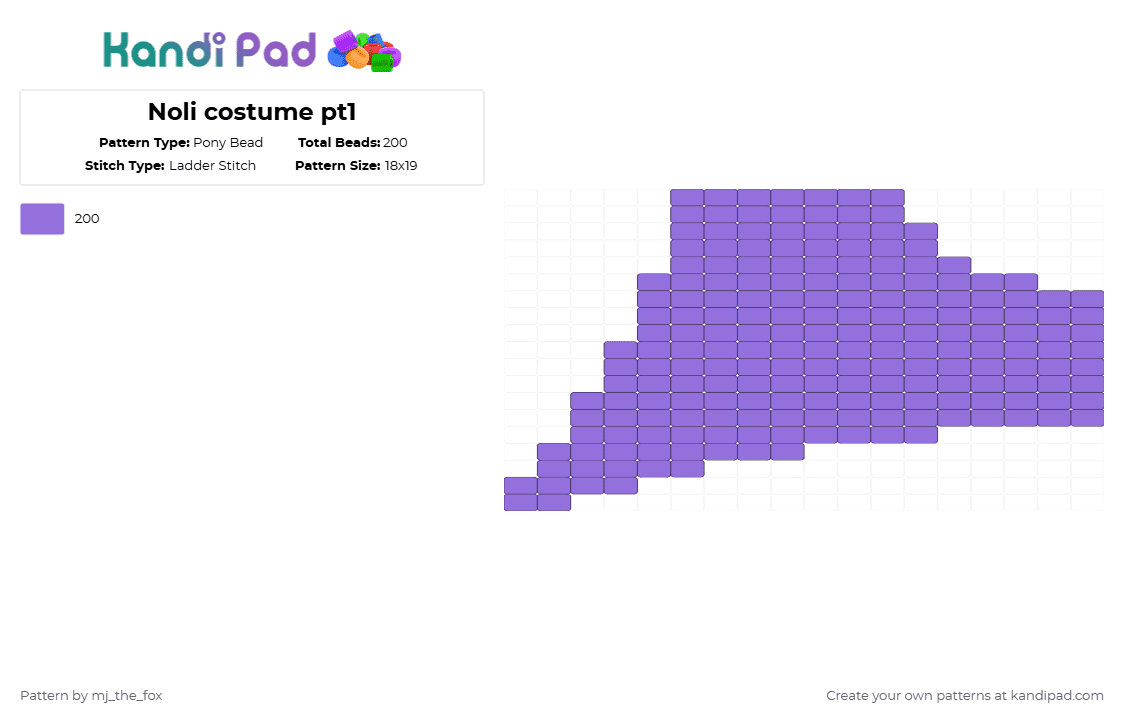 Noli costume pt1 - Pony Bead Pattern by mj_the_fox on Kandi Pad - purple