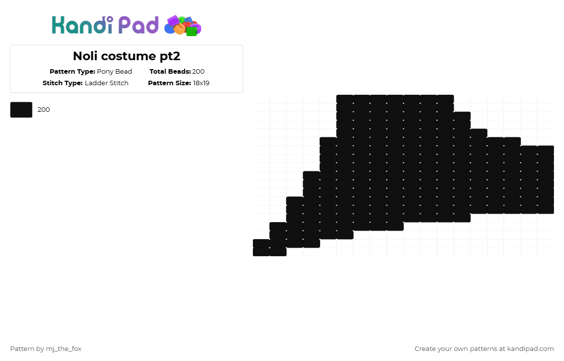 Noli costume pt2 - Pony Bead Pattern by mj_the_fox on Kandi Pad - black