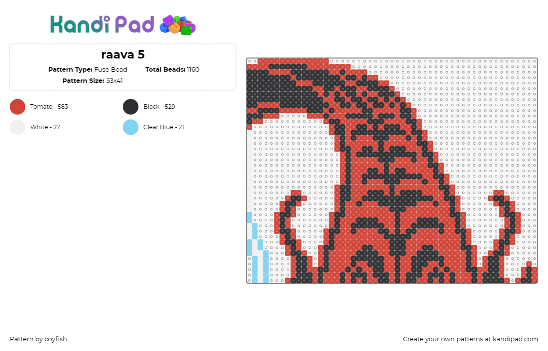 raava 5 - Fuse Bead Pattern by coyfish on Kandi Pad - avatar,raava,anime,tv show