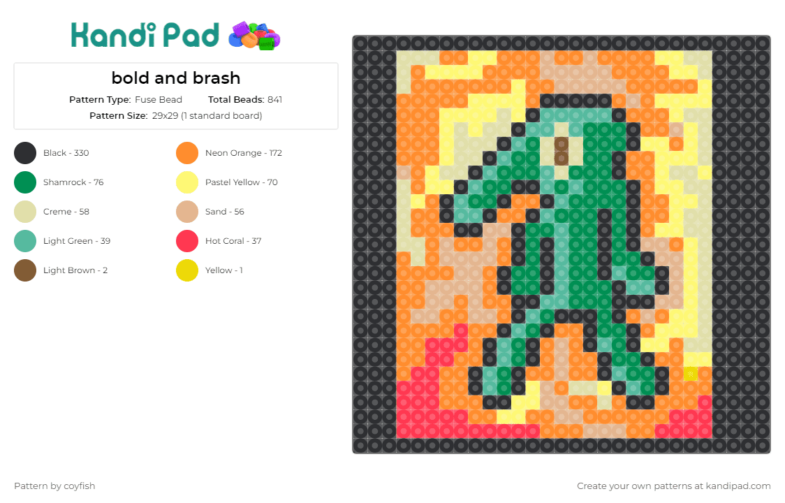 bold and brash - Fuse Bead Pattern by coyfish on Kandi Pad - squidward,memes,art,panel,spongebob squarepants