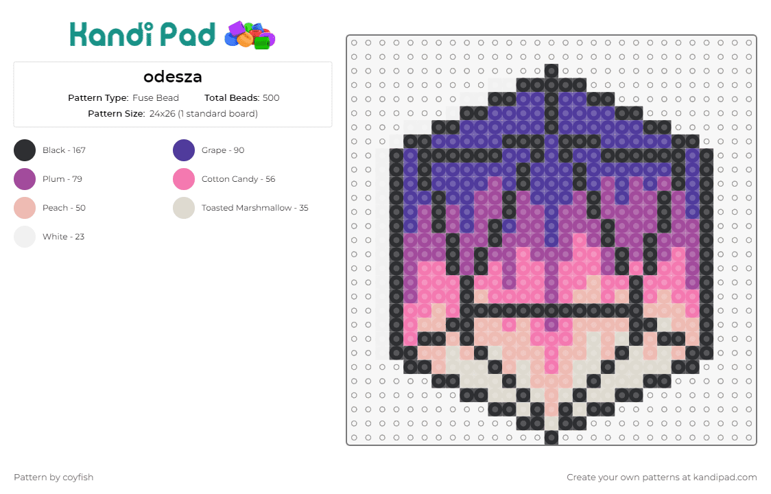 odesza - Fuse Bead Pattern by coyfish on Kandi Pad - odesza,edm,band,dj,music,geometric,icosahedron