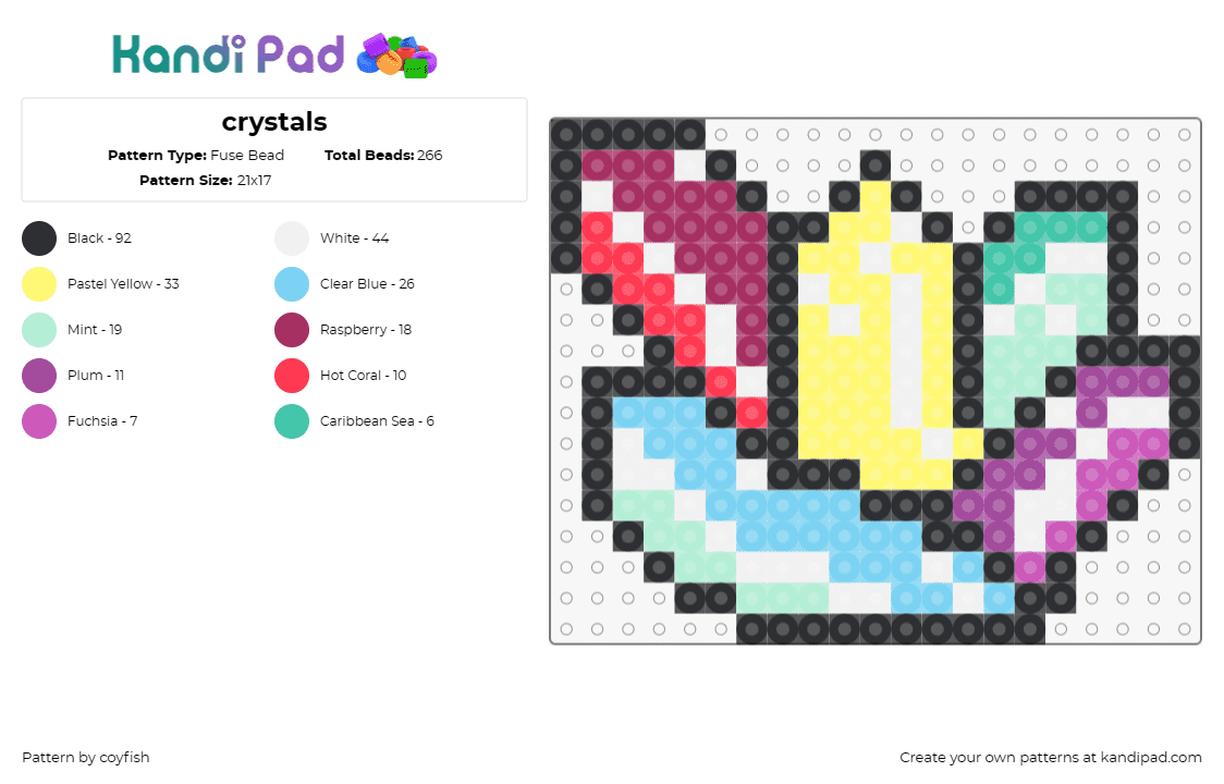 crystals - Fuse Bead Pattern by coyfish on Kandi Pad - crystals,colorful