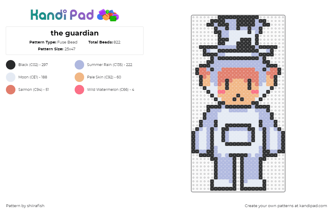 the guardian - Fuse Bead Pattern by shiirafish on Kandi Pad - pink,the guardian,slendytubbies,creepypasta