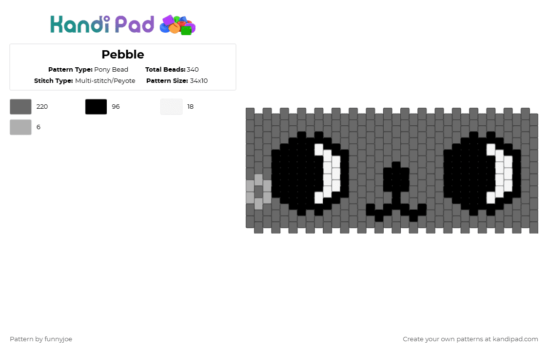 Pebble - Pony Bead Pattern by funnyjoe on Kandi Pad - gray