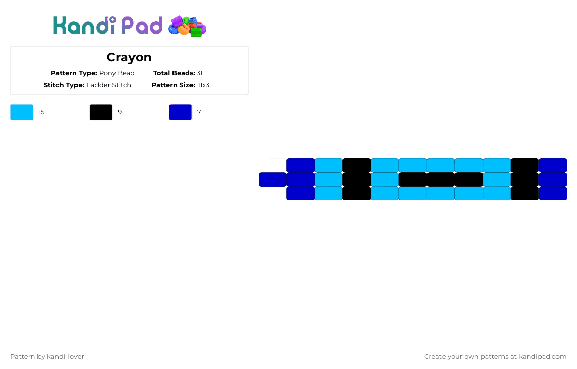Crayon - Pony Bead Pattern by kandi-lover on Kandi Pad - purple,light blue