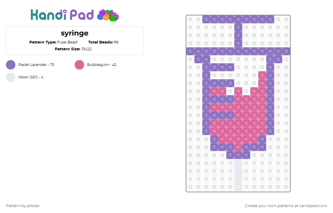 syringe - Fuse Bead Pattern by jellster on Kandi Pad - blue,pink