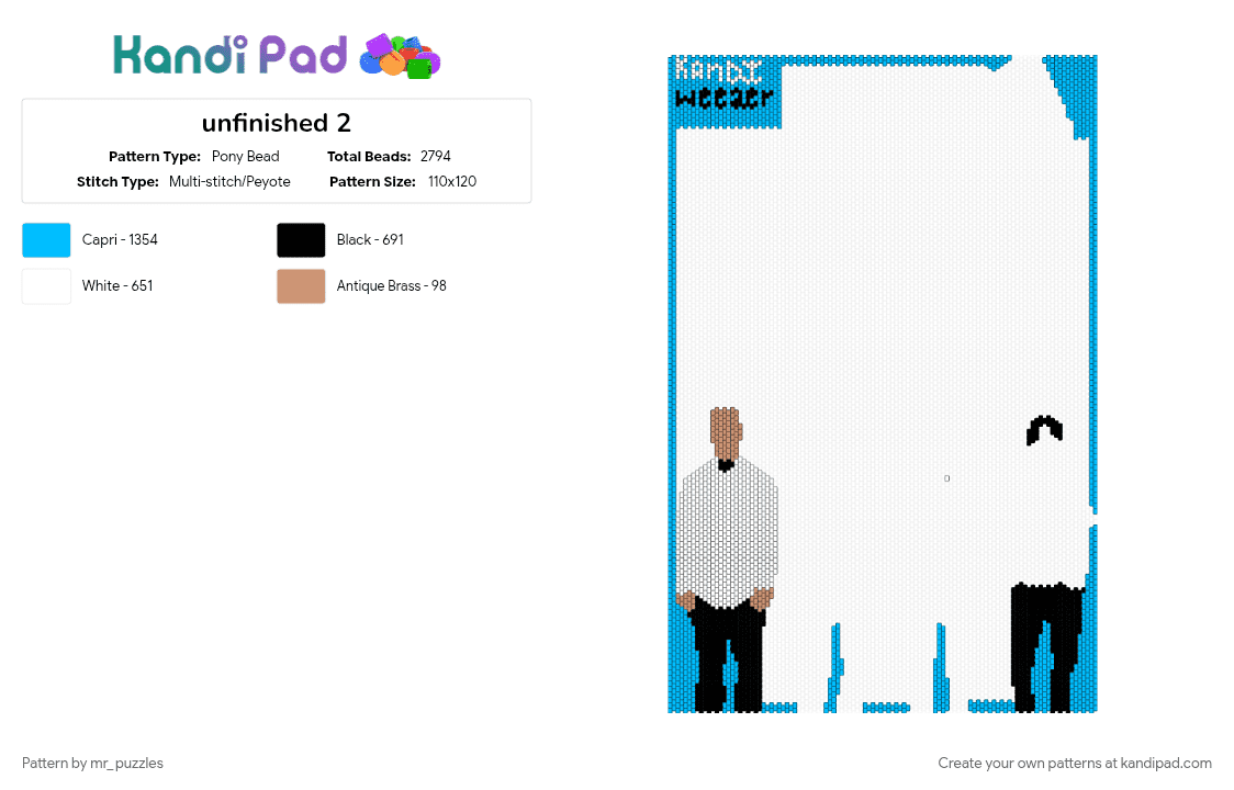 unfinished 2 - Pony Bead Pattern by mr_puzzles on Kandi Pad - 