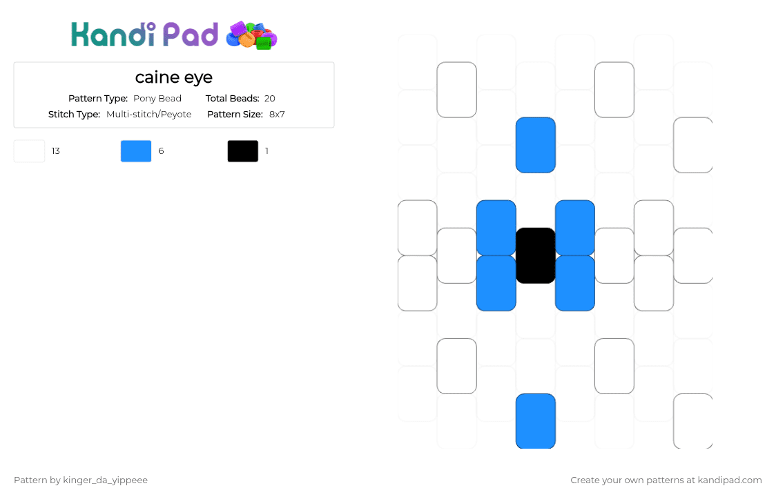 caine eye - Pony Bead Pattern by mr_puzzles on Kandi Pad - 