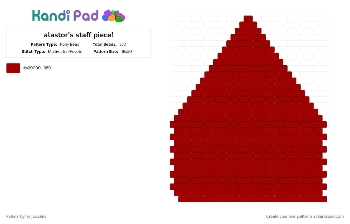 alastor\'s staff piece! - Pony Bead Pattern by mr_puzzles on Kandi Pad - alastor, hazbin hotel, red