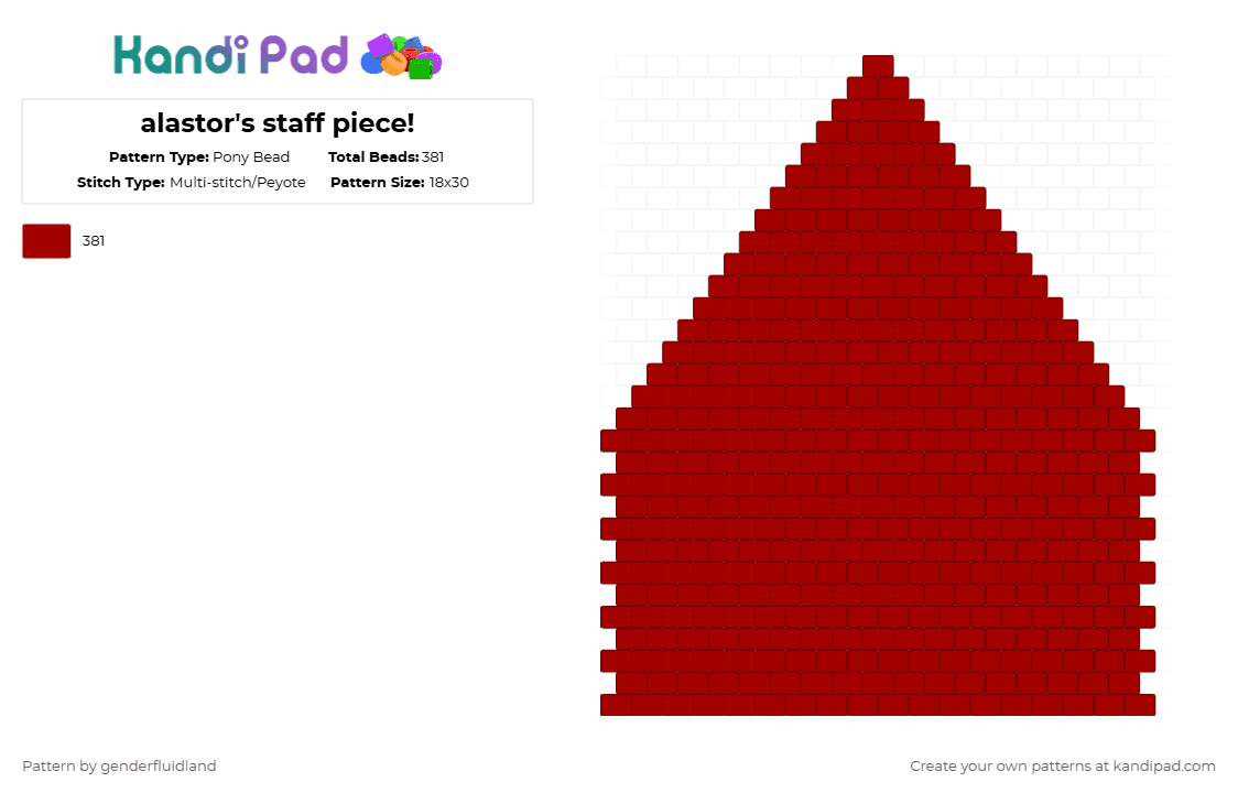 alastor\'s staff piece! - Pony Bead Pattern by jax on Kandi Pad - red,hazbin hotel,alastor