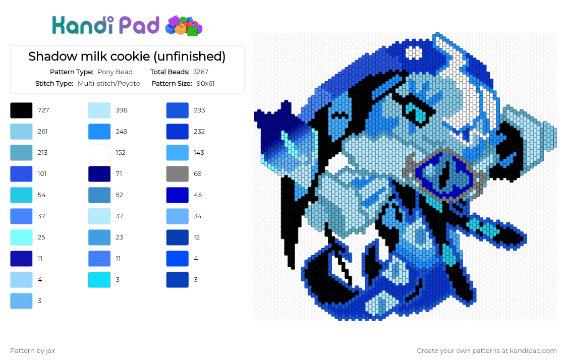 smc - Pony Bead Pattern by kinger_da_yippeee on Kandi Pad - light blue,shadow milk cookie