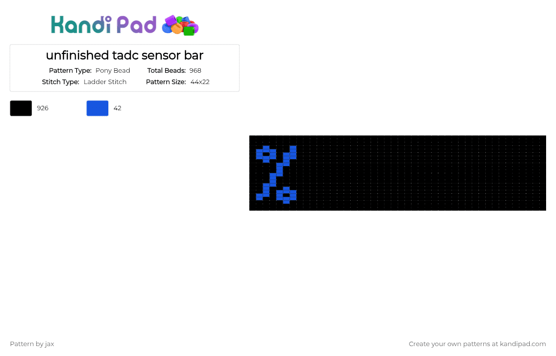 unfinished tadc sensor bar - Pony Bead Pattern by jax on Kandi Pad - 